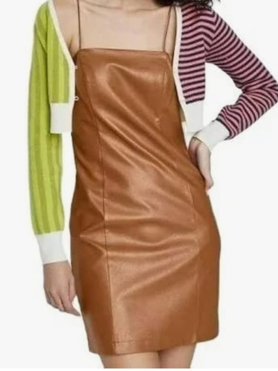 wild fable Dresses & Skirts - wild fable Brown Faux Leather Mini Dress